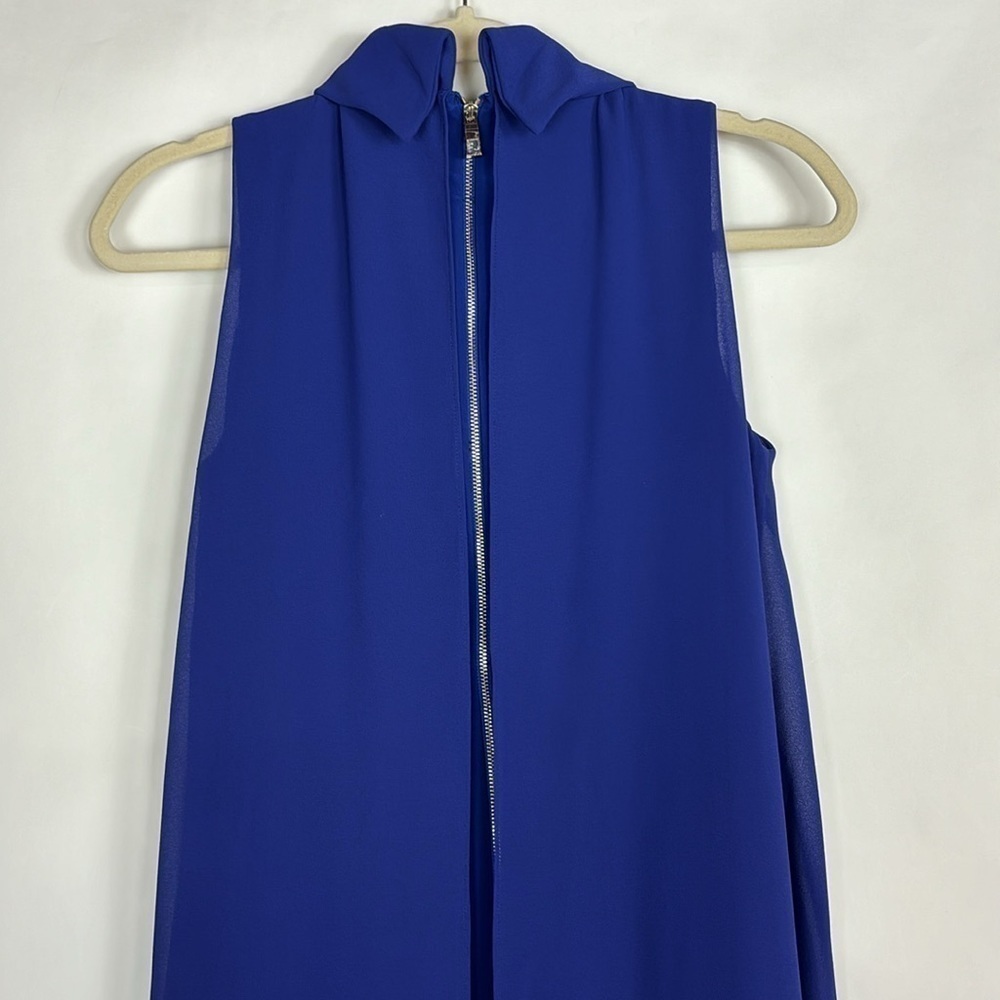 Vince Camuto Sleeveless Mock Neck Sheer Lined Above Knee Party Shift Dress - Picture 13 of 15